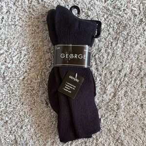 ✨$2✨George•2 Pairs Men’s Acrylic Socks | Navy | Large| 6-12.5